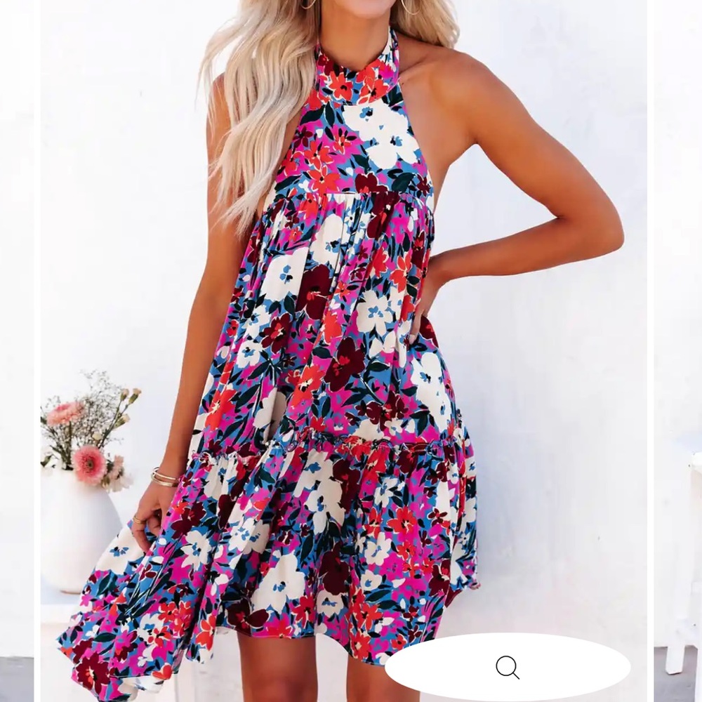 Vici Floral Halter Dress NWT
